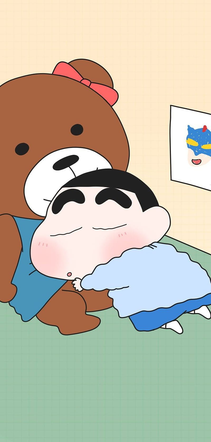 Shinchan, bear, cartoon, happy, teddy, theme, themes, HD phone wallpaper