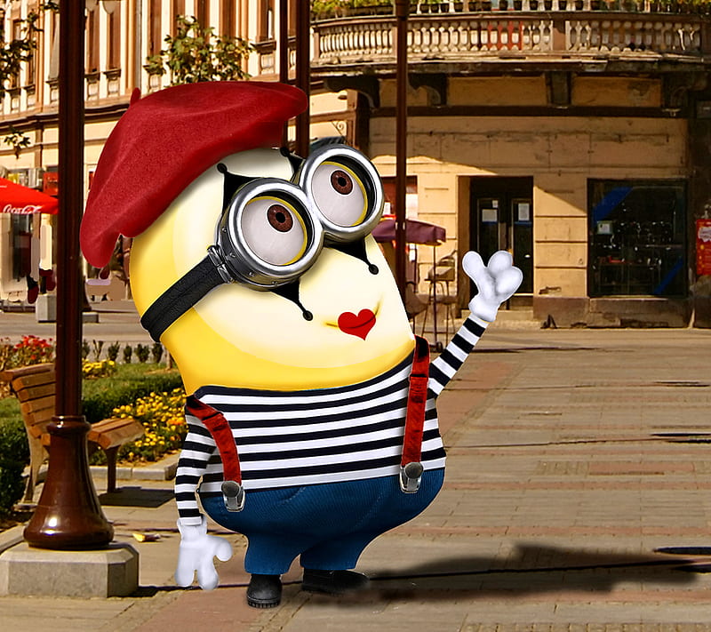 Mime Minion, cute, french, funny, mime, minion, HD wallpaper