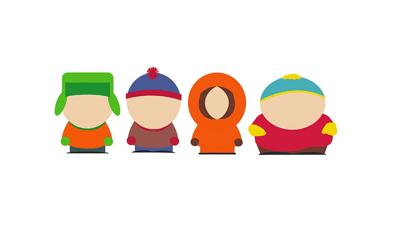 South Park Main Characters Minimalism, south-park, animated-shows, cartoons, tv-shows, artist, HD wallpaper