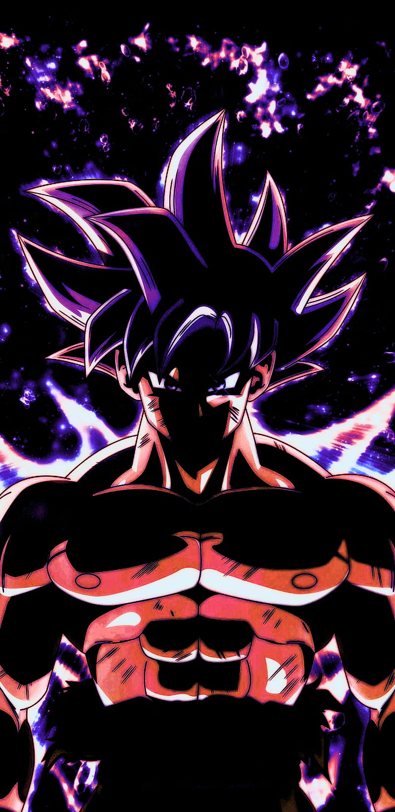 Ultra Instinct Goku , anime, black, dragon ball, galaxy, hero, red, son goku, ultra instinct goku, HD phone wallpaper