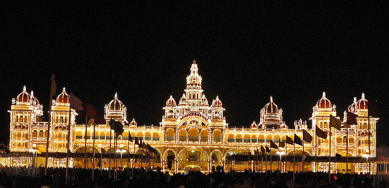 An evening at Mysore, Mysore Palace, HD wallpaper