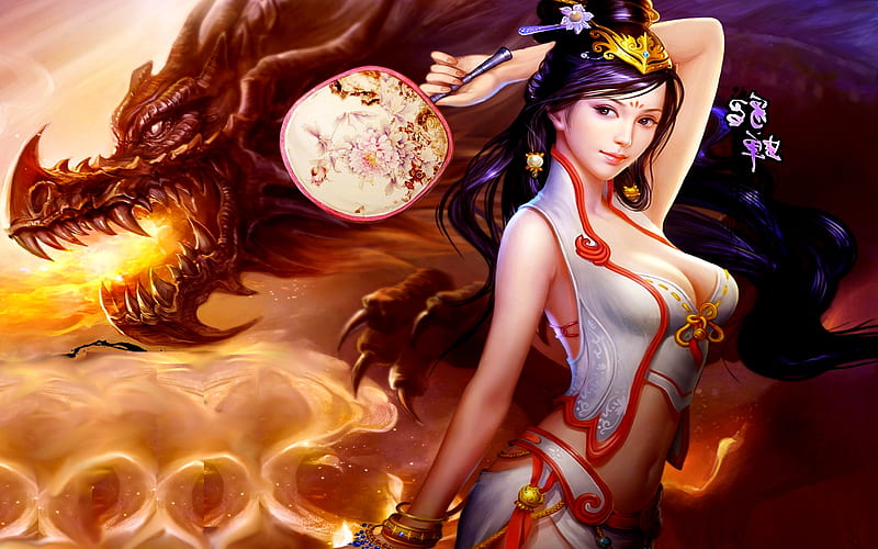 DRAGON SWORD~DIAO CHAN, game, video, dragon, sword, HD wallpaper