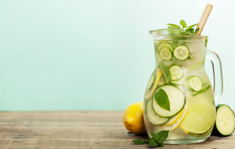 Food, Drink, Mint, Pitcher, Lemonade, HD wallpaper