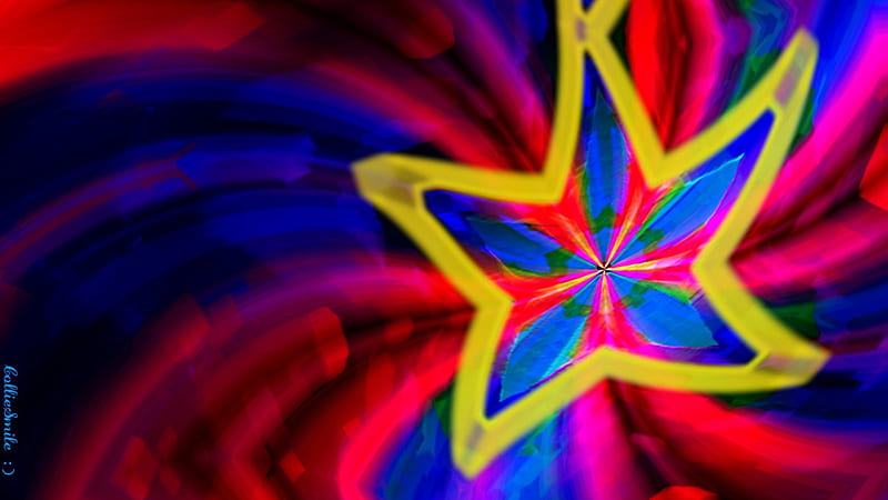 A Dancing Star - Act One, red, bri11iance, yellow, dance, dancing, blue, star, HD wallpaper