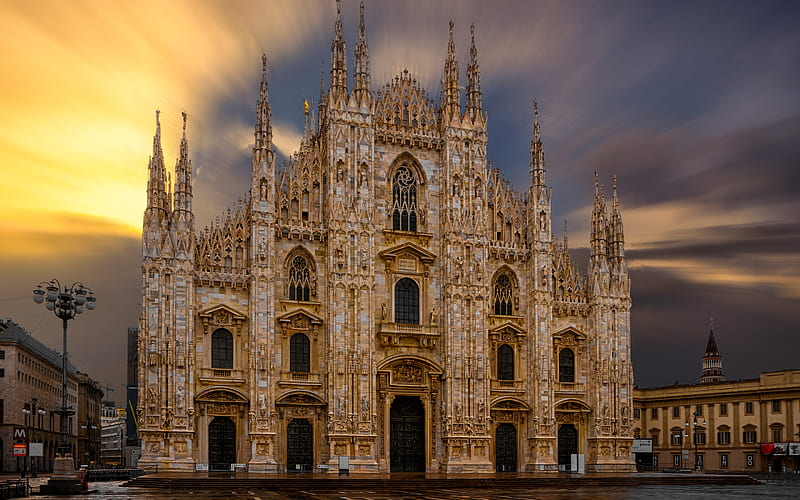 Duomo of Milan, Milan Cathedral, church, italian landmarks, Milan, Lombardy, Italy, Europe, italian cities, Duomo di Milano, Milan attractions, HD wallpaper