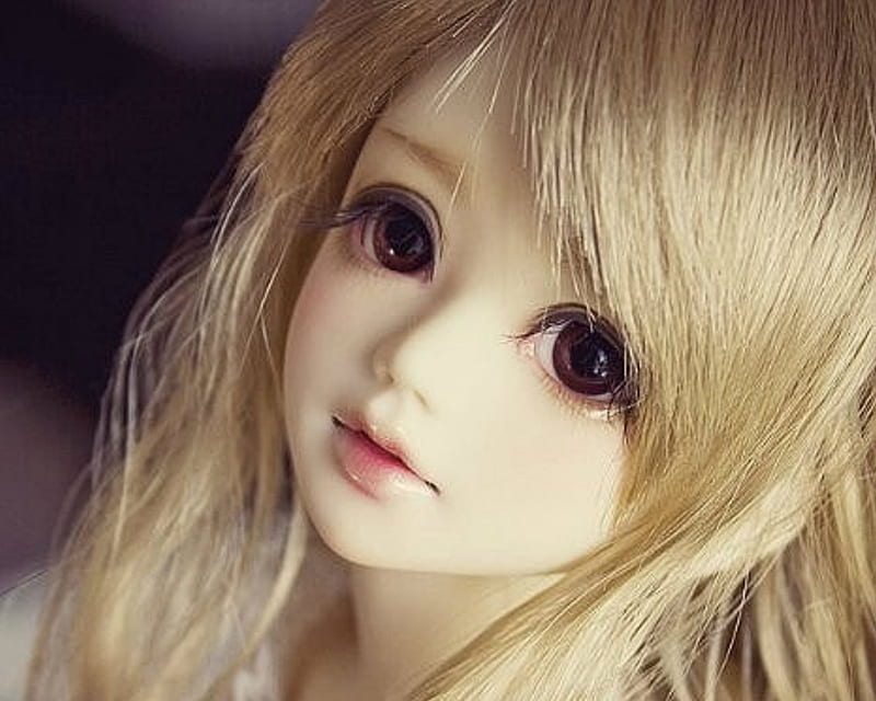 Doll Face, cute, blond, face, doll, HD wallpaper