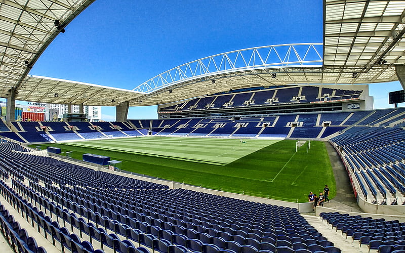 Estadio do Dragao empty stadium, Porto stadium, soccer, Dragau stadium, football stadium, Porto, Portugal, Porto FC, Portuguese stadiums, HD wallpaper