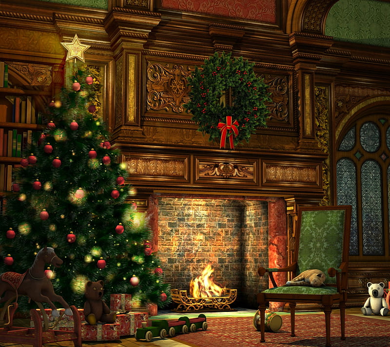 merry christmas, christmas tree, xmas, HD wallpaper