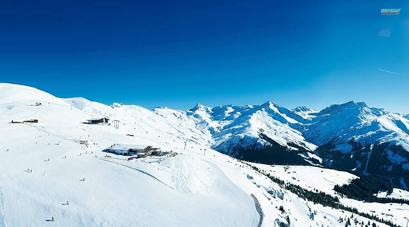 snowy ski mountains wallpaper
