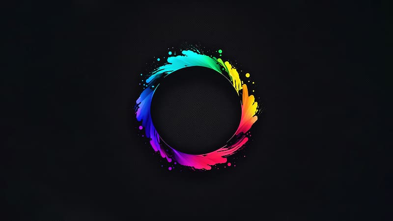 Color Burst AI Art, circles, colorful, dark background, abstract, HD wallpaper