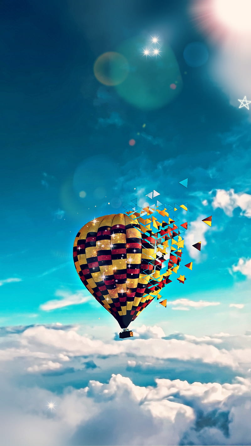 Flying Ballon, balloon, balloons, up, wind, HD phone wallpaper