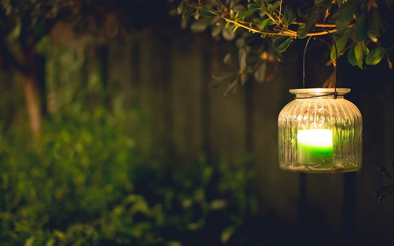Green Lantern, candle, lantern, green, garden, nature, night, light, HD  wallpaper | Peakpx