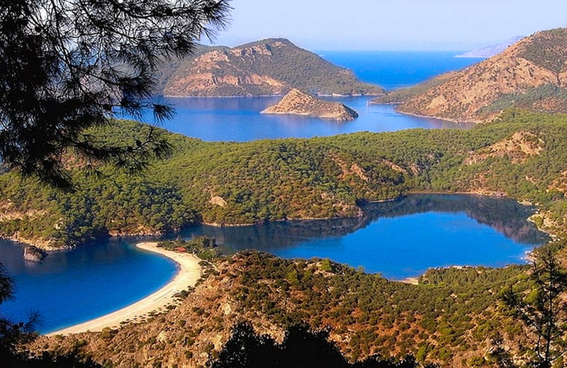 Oludeniz Fethiye Turkey, oceans, lakes, oludeniz, canyons, fethiye, sea, green, turkey, nature, landscape, blue, HD wallpaper
