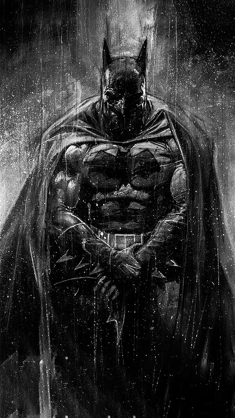 Batman Raining, batman, bruce wayne, dark, knight, HD phone wallpaper