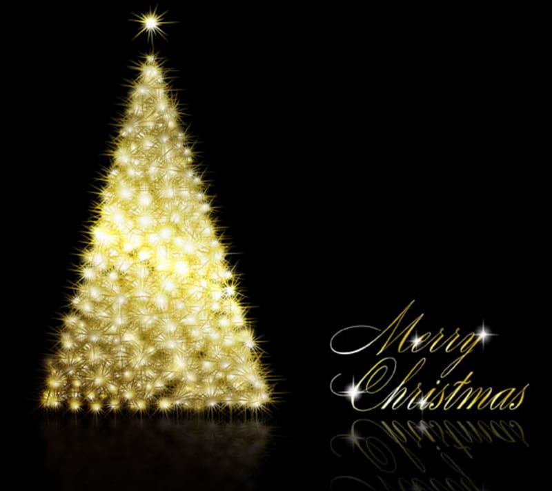 Merry christmas, christmas tree, gold christmas, xmas, HD wallpaper ...