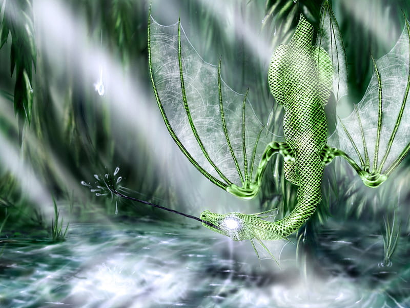 Emerald Dragon, fantasy, green, emerald, dragon, abstract, HD wallpaper |  Peakpx