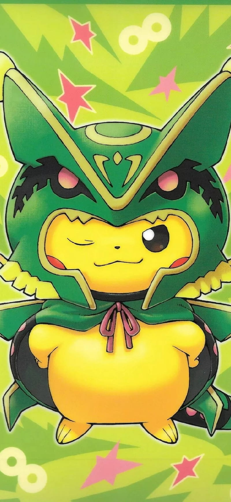 Pikachu Rayquaza, dragon, dreesed, pikachu, HD phone wallpaper