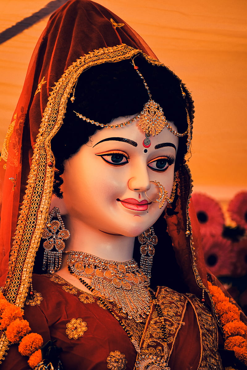 Durga maa, eye, head, HD phone wallpaper