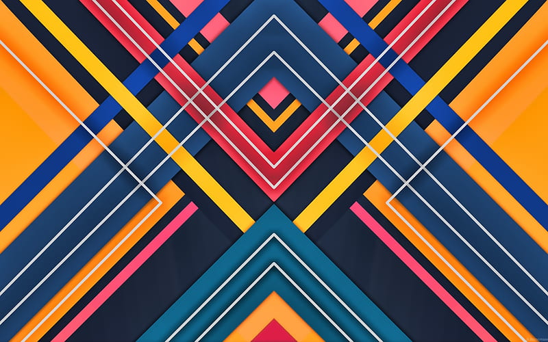 material design, colorful lines, android, lollipop, triangles, geometric shapes, creative, strips, geometry, colorful background, HD wallpaper