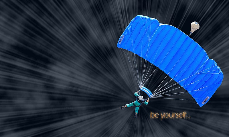 Be ..., amazing skydiving, bonito, abstract, sky, esports, blue, HD wallpaper