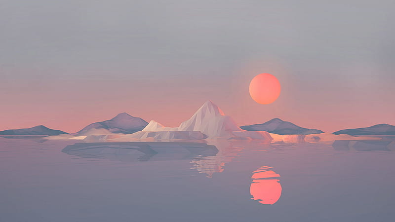 Iceberg Minimalist, Ultra Minimalist, HD wallpaper