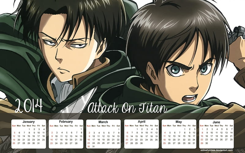 Six Month AoT, calendar, shingeki no kyojin, attack on titan, eren