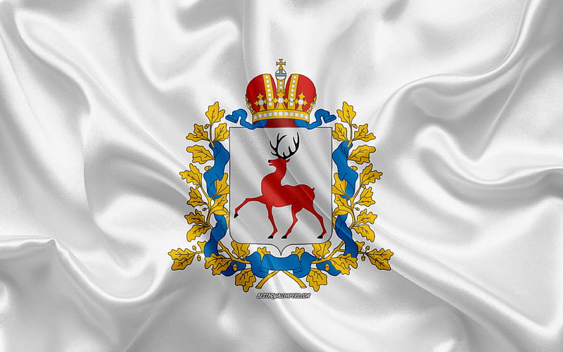 Flag of Nizhny Novgorod Oblast silk flag, Federal subjects of Russia, Nizhny Novgorod Oblast flag, Russia, silk texture, Nizhny Novgorod Oblast, Russian Federation, HD wallpaper