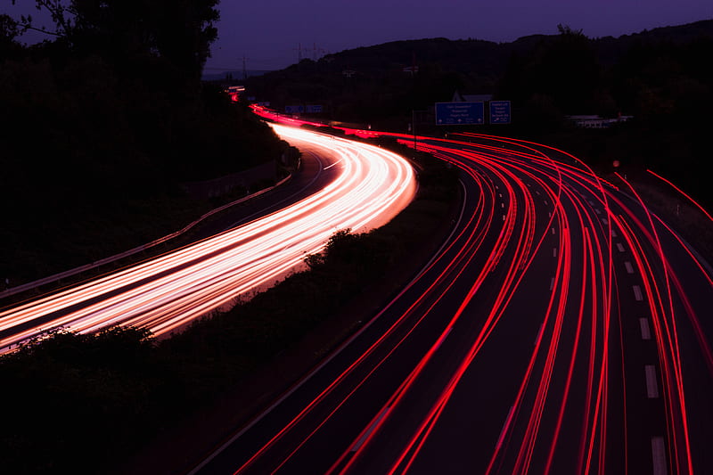 Highway Light Trails graphy , highway, graphy, long-exposure, trails, HD wallpaper