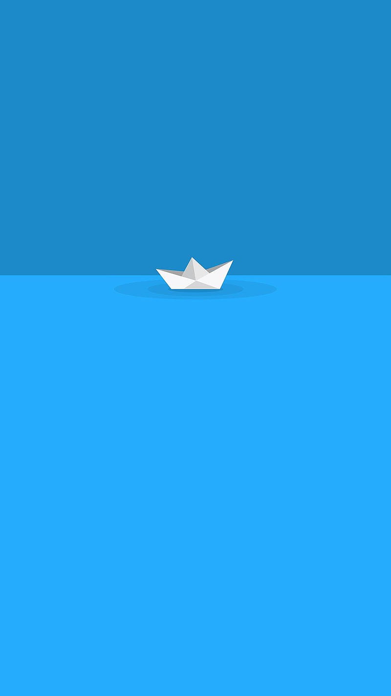 Paperboat Art , paper boat, blue, water, HD phone wallpaper