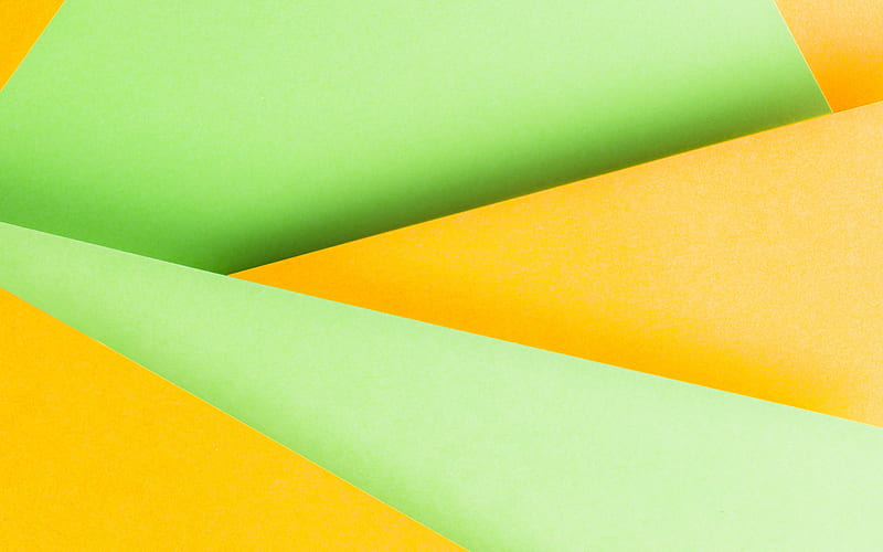 material design, green and yellow, lines, geometric shapes, lollipop, triangles, creative, strips, geometry, colorful background, HD wallpaper