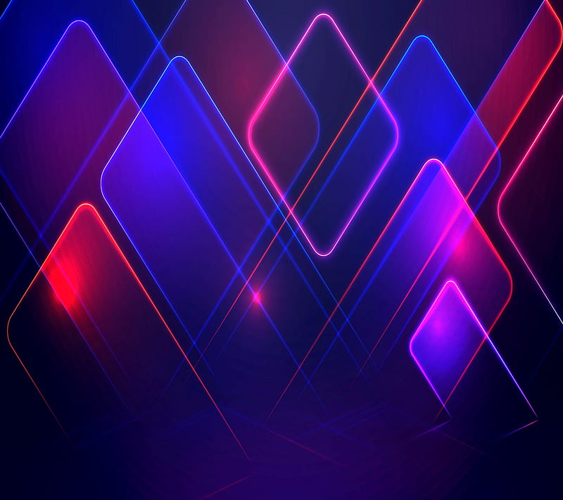 Abstract Neon, abstract, blue, light, neon, pink, purple, HD wallpaper