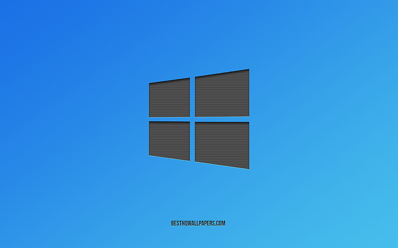 Windows 10, logo, blue background, stylish art, emblem, Windows 10 logo, creative art, Windows, HD wallpaper