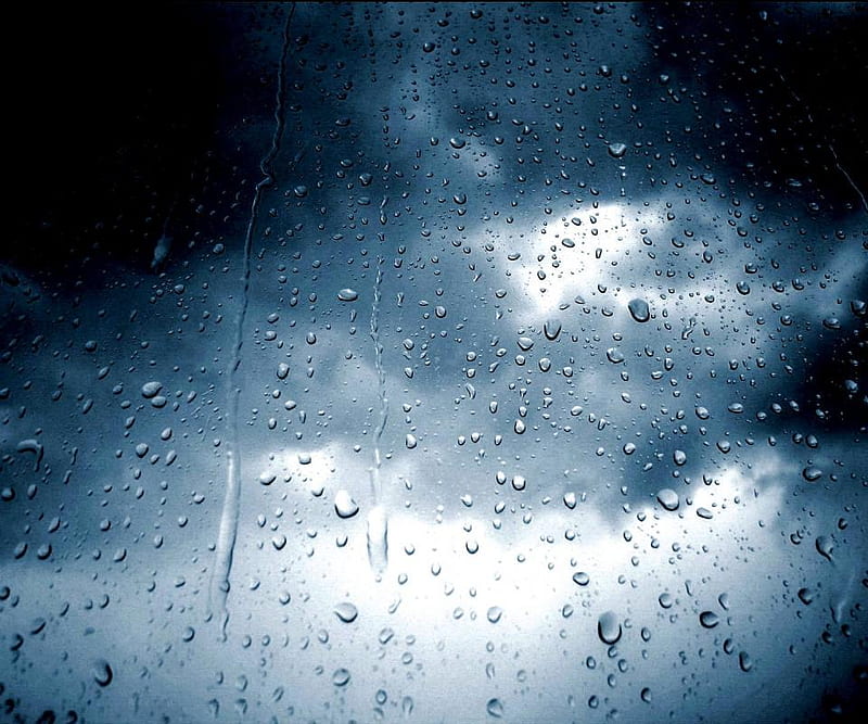 Raindrops, black, sky, cry, HD wallpaper