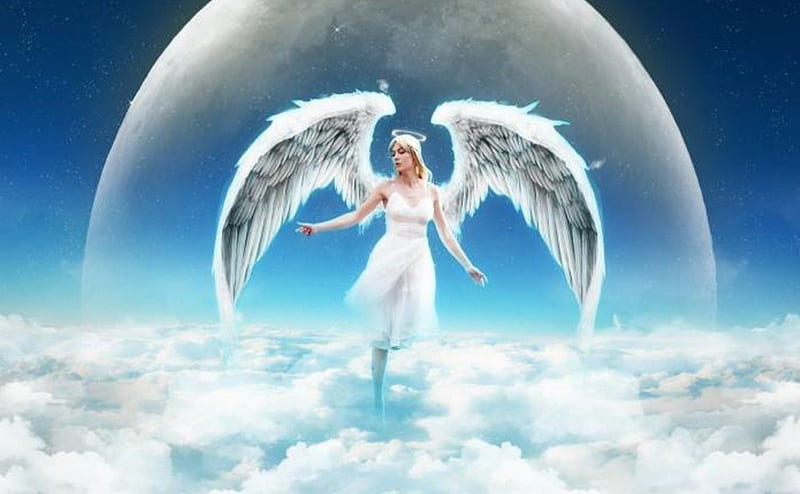 Wallpaper Beautiful angel girl, wings, water 1920x1080 Full HD 2K Picture,  Image
