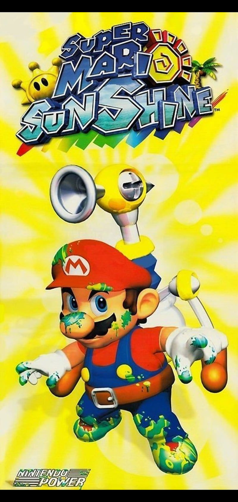 Super Mario Sunshine, gamecube, mario, nintendo, power, smash, sunshine, super, HD phone wallpaper