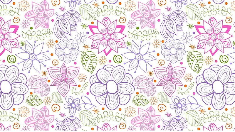 Spring Doodles, art, leaves, flowers, pastels, spring, Firefox Persona theme, doodles, HD wallpaper