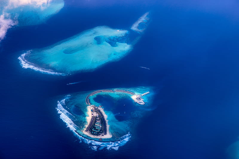 Maldives, islands, aerial view, drone shot, Nature, HD wallpaper | Peakpx