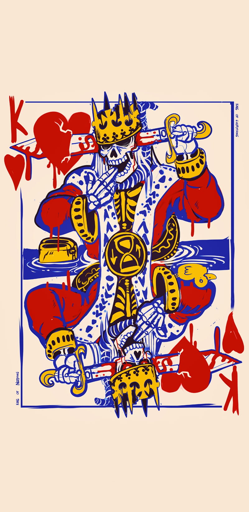 King of hearts, anime, cards, drawing, heart, king, red, HD phone wallpaper  | Peakpx