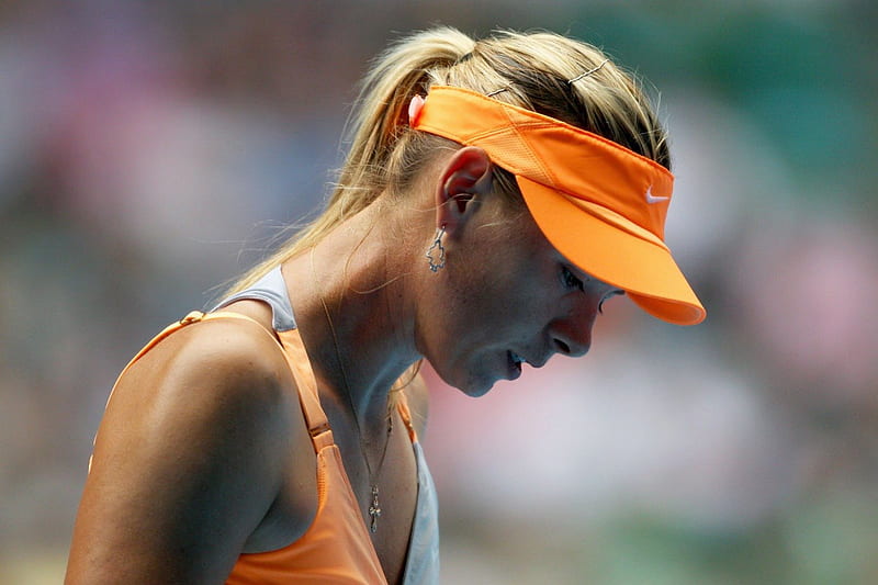 Maria Sharapova @ Australian Open, match, maria sharapova, tennis player, orange, australian open, lucas dawson, HD wallpaper