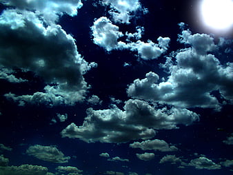 beautiful night sky moon and stars