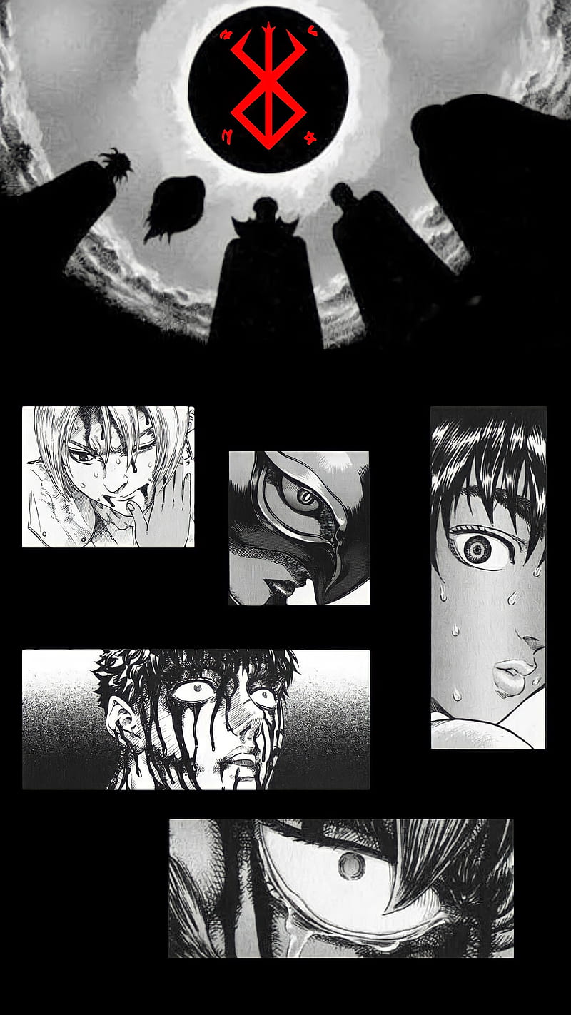 Berserk, god hand, griffith, manga, caska, guts, eclipse, HD phone wallpaper