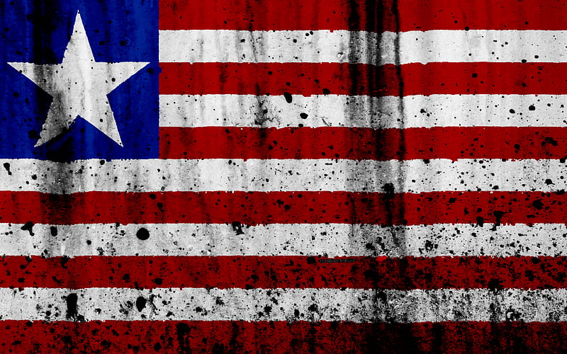 Liberian flag grunge, flag of Liberia, Africa, Liberia, national symbols, Liberia national flag, HD wallpaper