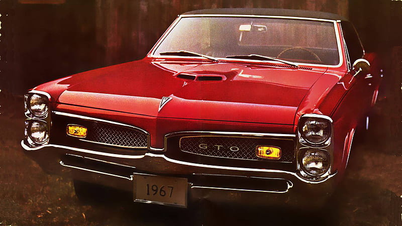 67 Pontiac GTO, 1967 pontiac, cars muscle cars, advertiseing, pontiac, HD wallpaper