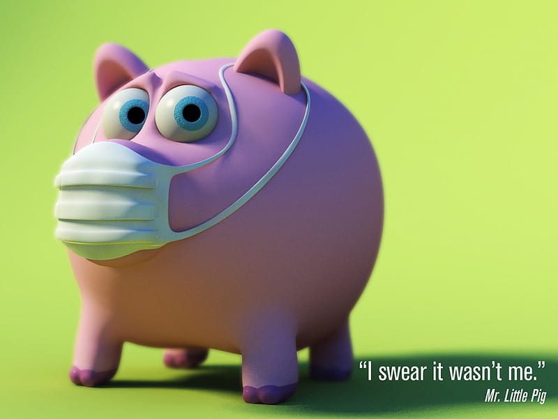 Mr.Swine Flu, pig, flu, mask, swine, HD wallpaper
