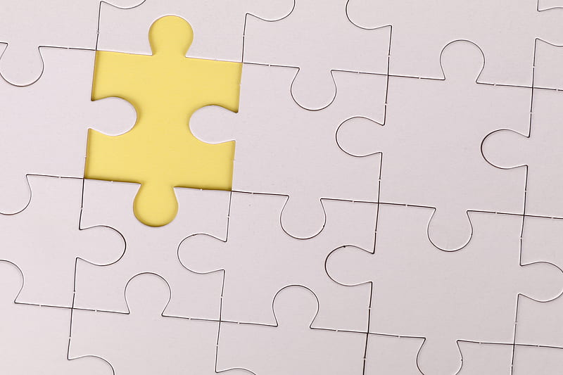 puzzle piece, yellow, Abstract, HD wallpaper