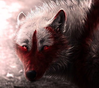 bloody evil anime wolf pup
