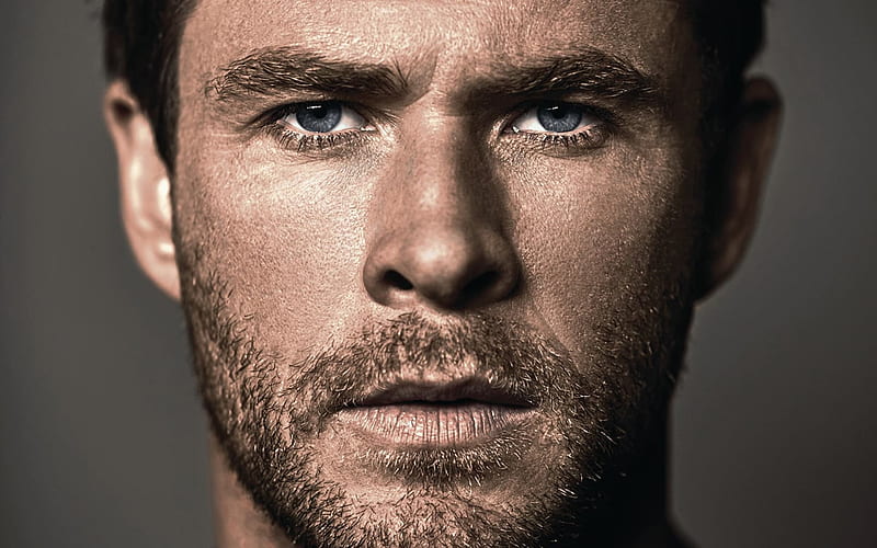 Chris Hemsworth, man, face, actor, HD wallpaper