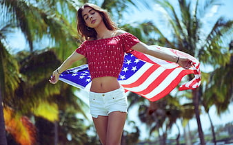 american flag girl model