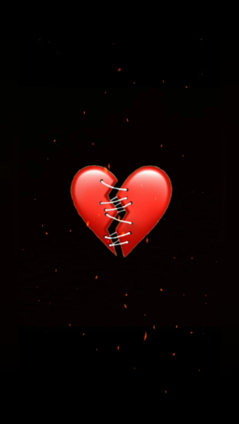 Corazon roto, brokenhearth, desamor, emoji, red, sad, tears, tristeza, HD phone wallpaper