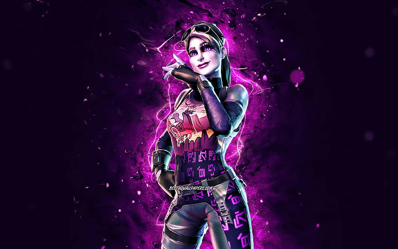 Dark Bomber violet neon lights, 2020 games, Fortnite Battle Royale, Fortnite characters, Dark Bomber Skin, Fortnite, Dark Bomber Fortnite, HD wallpaper